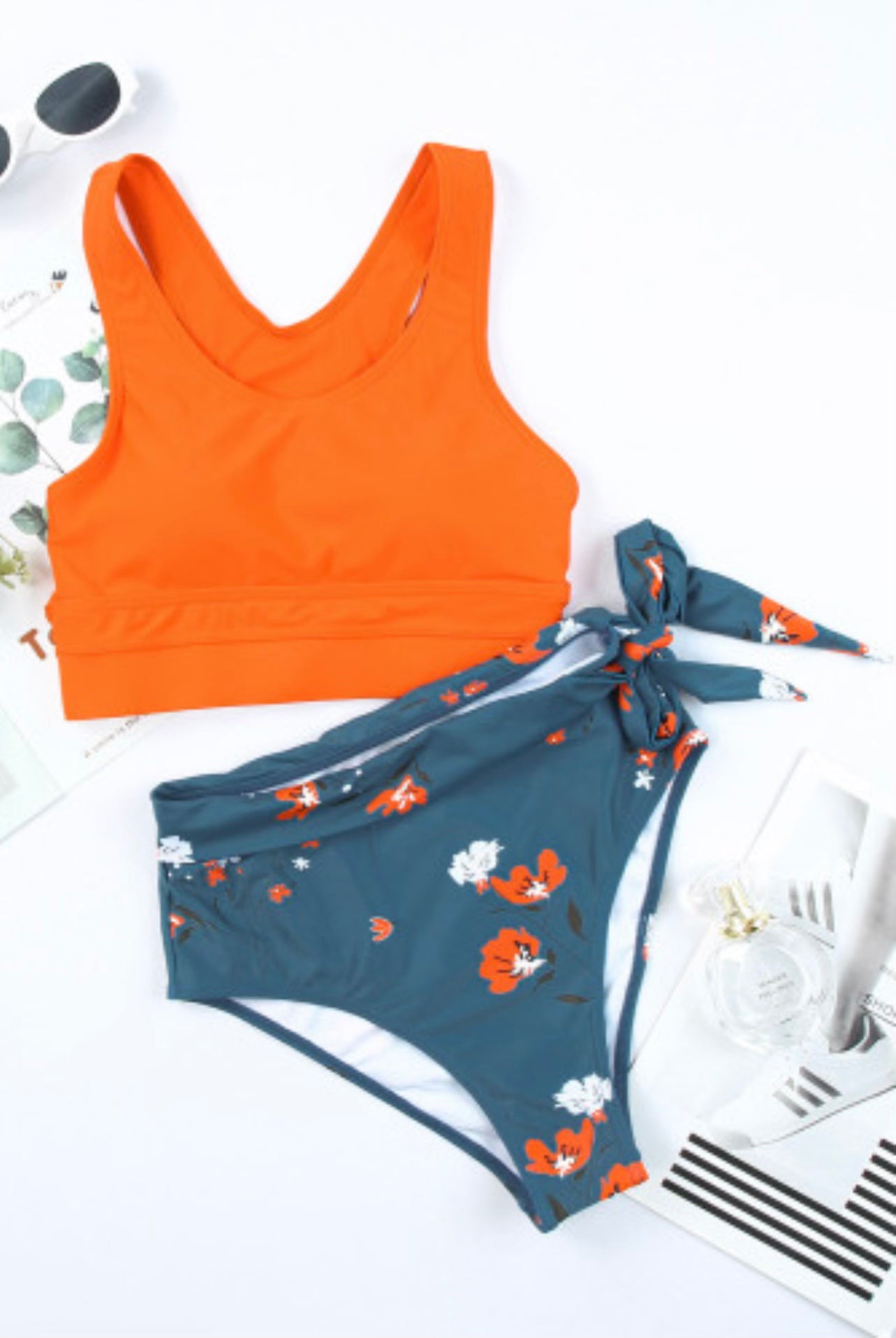 So Peachy High Waisted Floral Swimsuit