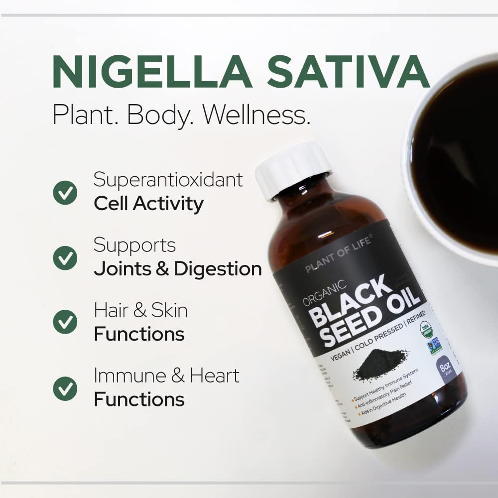 Plant of Life Black Seed Oil| Pure Plant-Based - Nigella Sativa Cumin Seed