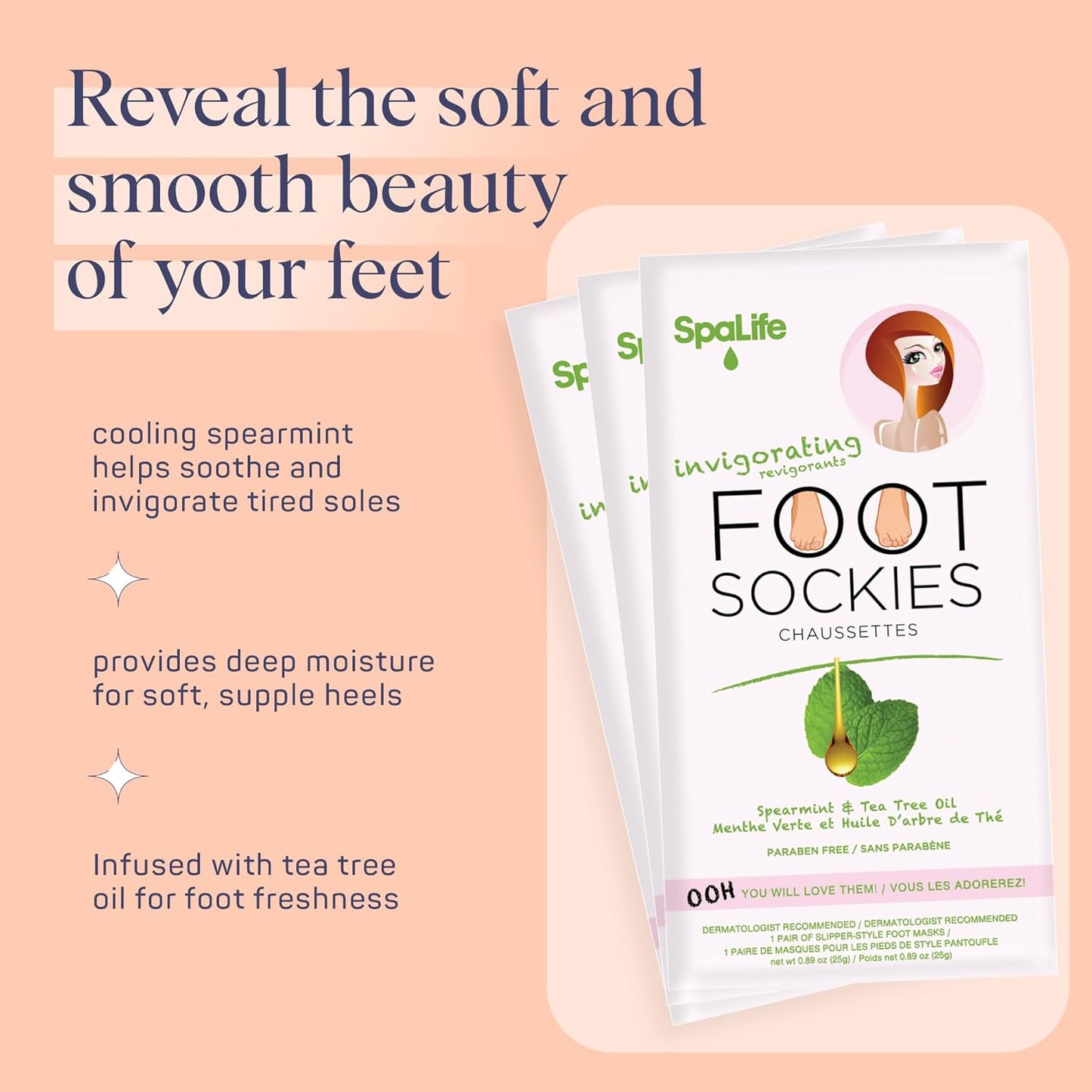 Foot peel mask sockies Spearmint & Tea Tree Oil