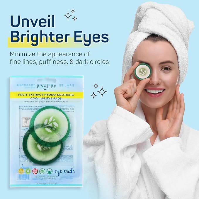 Cucumber Hydro-Soothing Spa, Cooling Eye Pads - 24 Pads