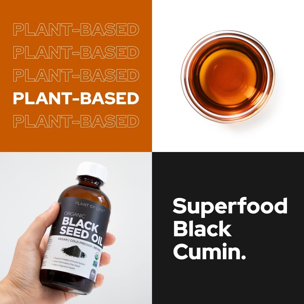 Plant of Life Black Seed Oil| Pure Plant-Based - Nigella Sativa Cumin Seed