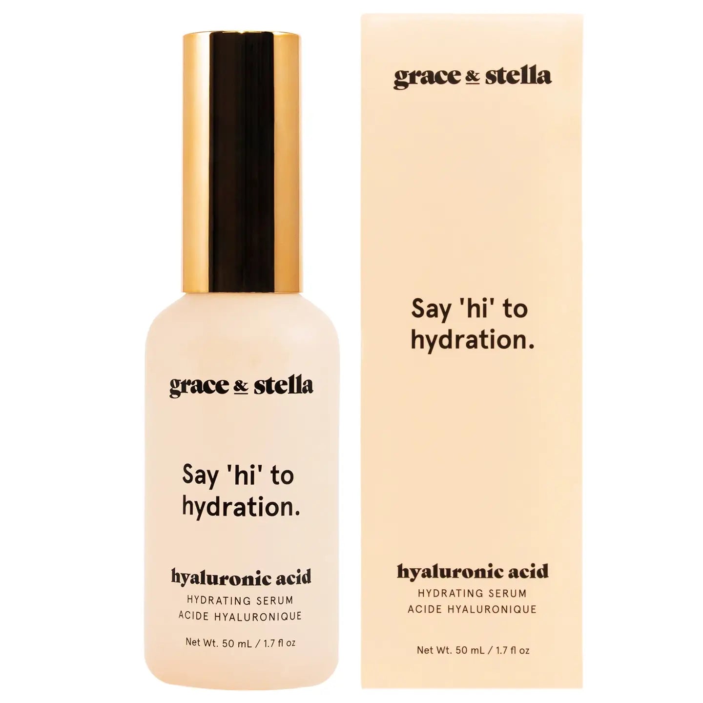 Grace & Stella Award Winning Hyaluronic Acid Serum (50ml/1.7 fl oz) Hyaluronic Acid Serum for Face - Acido Hialuronico Face Serum for Women - Hydrating Serum Remove Fine Lines, Wrinkles - Anti Aging